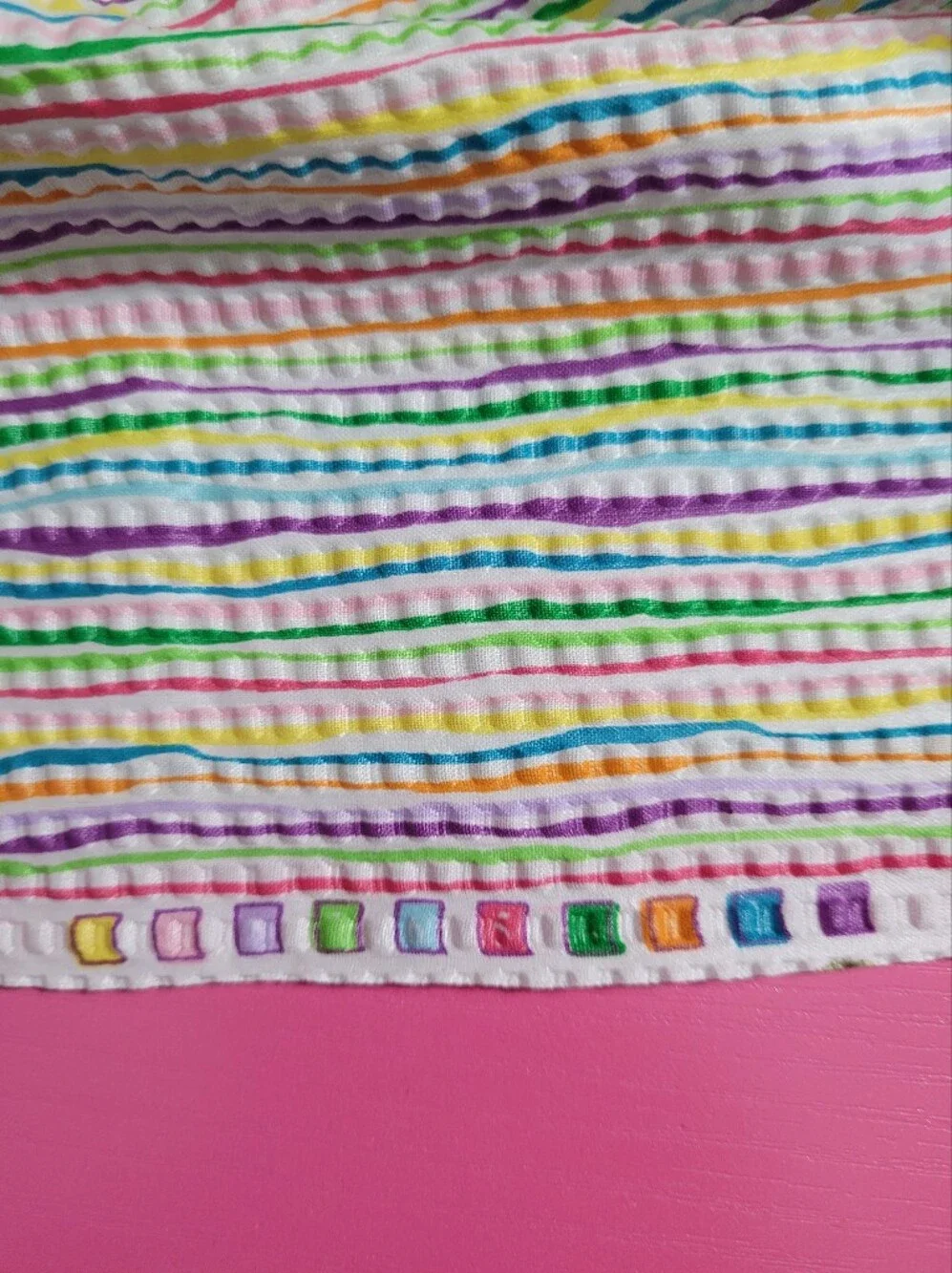 Springs Industries Multicolor Striped Seersucker Fabric 1 Yard (1525)